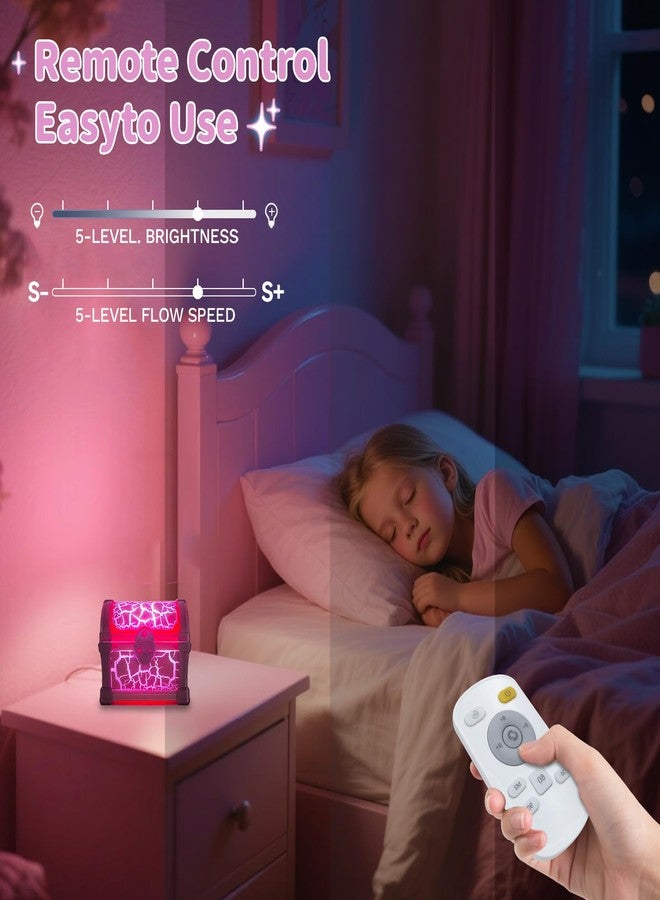 VEEKI Northern Lights Projector, 7 Colors Treasure Chest Night Light Aurora Lights Projector with 8 Effects & Remote, Dimmable Galaxy Light Ambient Lighting for Bedroom, Gifts for Kids Teen Women (Pink) - Image 5